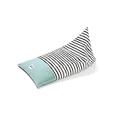 Liou® Sitzsack Zebra für Kinder aus Bio-Baumwolle in Mint, 110x70x60 cm, Bezug mit Füllung, hochwertiger, Designer Sitzsack für Kinderzimmer