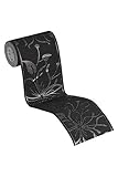 awallo selbstklebende Bordüre floral jung 5,00 m x 0,13 m metallic schwarz Made in Germany 346612 3466-12