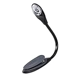 Uonlytech Graue Tragbares Buch Flexible Mini-Leselampe Led-Buchlampe Stilvoller Clip