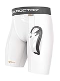 Shock Doctor Herren Kompressions-short mit Bioflex Cup Tiefschutz, Weiß, L EU