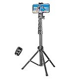 YOTOCversion 1,7 Meter/67 Zoll Handy stativ und Bluetooth Selfie Stick Stativ Tripod, Handy stativ mit Bluetooth Fernbedienung, kompatibel mit iPhone 14/13/12/12 pro/11/11pro/8/7