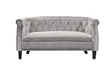 Happy Home Company 11636 Sofa Couch Samt Silber - grau 140 cm