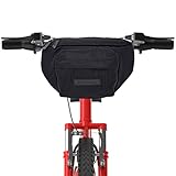 Bomence Fahrrad Lenkertasche Hüfttasche 2-in-1, Gürteltasche, nachhaltige Bauchtasche aus recycelten Plastikflaschen PET, kleine Fahrradtasche vorne (Schwarz)