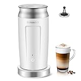 4 in 1 Automatische Milchaufschäumer 500W Edelstahl Elektrische Milchschäumer 240ml für Kalten und Heißen Milchschaum oder Erhitzen Antihaftbeschichtung Geeignet für Milch Kaffee Cappuccino usw