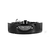 Whirlpool Badewanne Toskana Farbe schwarz 2 Größen mit Massage Düsen LED Eckwanne Glasfront HotTub Spa für Bad Badezimmer (146x146 cm)