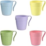 Engelland 5er Pack Kunststoffbecher/Trinkbecher aus Kunststoff Kinderbecher Kaffeebecher Bunte Mischung BPA Frei