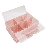 Staubdichte Aufbewahrungsbox aus Acryl für Büromaterial, 10-Loch-Marmor-Texturfach, Wimperntransplantations-Zubehörbox(Rosa)