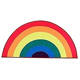 KALLE Teppich Kinder Zimmer Dekorative Regenbogen Teppich Halbkreis Form Boden Matte Fuß Matte Bunte Teppiche für das Wohnzimmer Dekoration-B