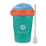 Slushy Maker Chillfactor Magic Freez | Slush Ice Becher mit Strohhalmlöffel | Eisbecher Alternative für Eis selber machen | Slush Ice Maker (Grün)