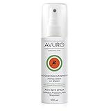 AVURO Mückenschutzspray, bis zu 8 Stunden Intensiv-Schutz gegen Mücken, frei von DEET, 100% pflanzlicher Wirkstoff Eucalyptus Citriodora Öl, 100 ml