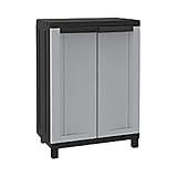 Terry, Twist Black 680, Schrank mit zwei Türen und einem Einlegeboden, für innen und außen/Schwarz - 68x39x91,5 cm