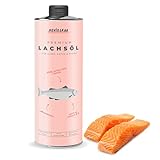 HEY!OSKAR Premium Lachsöl für Hunde 1 Liter I reich an Omega 3 & 6 & 9 Fettsäuren I 100% natürliches Fischöl