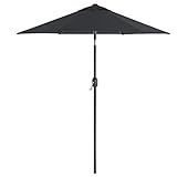 SONGMICS Sonnenschirm 200 cm, Marktschirm, Gartenschirm, UV-Schutz bis UPF 50+, Schirmmast und Schirmrippen aus Metall, knickbar, ohne Ständer, für Terrasse und Balkon, grau GPU202G01