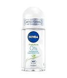 NIVEA Fresh Pure Deo Roll-On (50ml), Deo ohne Aluminium (ACH) mit Jasmin-Duft und erfrischender Formel, Deodorant mit 48h Schutz und sanfter Pflege