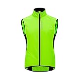 WOSAWE Fahrradweste Herren Damen Reflektierend Atmungsaktiv Laufweste ärmellos Windweste Jacke (Neues Grün XXL)