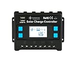 solartronics Laderegler 12V/24V blau 20A 30A 40A 50A 60A Photovoltaik Solarladeregler Solar PV (30A)