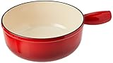 KUHN RIKON Fondue Käsefondue Caquelon Eisenguss, Gusseisen, Induktion, emailliert, 24 cm, rot