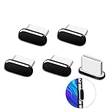 Androxeda USB Typ C Staubschutz 5 Pack, USB C Staubschutzstöpsel Schutzkappe S20 Staubschutz mit Mini Tragetasche Typ C Staubstecker kompatibel mit Samsung S20 OnePlus Nord 8 7T Pro Xiaomi 10 Schwarz