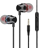 In Ear Kopfhörer, Kopfhörer mit Kabel mit Mikrofon und Lautstärkeregler, Headphones für iPhone, Galaxy, Sony, Huawei, Xiaomi, MP3 Players usw, Leichte Ohrhörer mit 3.5mm…