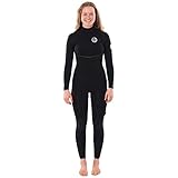 Rip Curl Damen E-Bomb 3/2mm Zip Free Neoprenanzug - Schwarz - Easy Stretch Lightweight Flash Lining