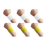 ICDKOYK 6 X (Multi) Baumwolle Schweißband Armlinge Armband Fitnesszubehör Handgelenkbandage Pink