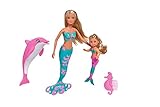 Simba 105733336 - Steffi LOVE Mermaid Friends, Puppe als zauberhafte Meerjungfrau mit Schwester Evi, Delfin Figur und mehr, Spielzeug für Kinder ab 3 Jahren