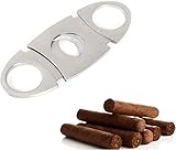 Zigarrenschneider, Zigarren Cutter, Doppelte Klinge Schere, Edelstahl Cutter für die meisten Größe Von Zigarren, 1PC(Silber)