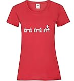 Kickertisch Evolution Strichmännchen Frauen Lady-Fit T-Shirt Rot M