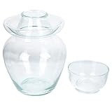 DOITOOL Gärtopf Glas Sauerkraut Glas Kimchi Glas Vorratsdose Transparent Essiggurken Sauerkraut Gewürze Kräuter Snacks Behälter Lebensmittelbehälter Küche Aufbewahrung Vorratsglas Gewürzdosen