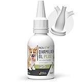 ReaVET Ohrmilbenöl Plus 50 ml sofort wirksames Mittel für Hunde & Katzen –gegen Ohrmilben mit Kamille für Hund & Katze, Sanfte Pflege bei Juckreiz im Ohr, Ohrentropfen Milben, Ohrenreiniger