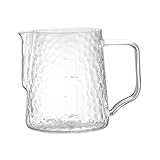 PEVSCO Sauciere Glas Messschale Milchkaffee Kaffee schäumende Tasse Espressomilm Milch Messschale Home Restaurant Schäumende Sahne Jar 500ml Sahnekännchen (Color : Transparent)