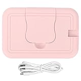 USB Baby Feuchttücher-Box, Sicherheit und Portable Baby Feuchttücherwärmer für Indoor Outdoor Travel Car (Rosa)