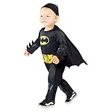 Amscan - Baby-Kostüm Batman, Strampelanzug, Umhang, Mütze, Comic-Figur, Fledermaus, Held, Motto-Party, Karneval, Halloween