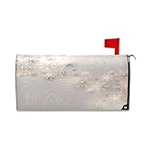 Kcldeci Glowing Snowflakes Magnetische Briefkastenabdeckung Mailbox Cover Magnetische Briefkasten Wraps Post Briefkasten Abdeckung Garten Standardgröße 21 x 63,5 cm