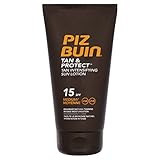 Piz Buin Tan und Protect Intensiving Lotion LSF 15, Bräunungsintensivierende Lotion mit effektive UVA- und UVB-Filter, 150 ml