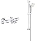 Grohe Grohtherm 800 Thermostate (Thermostat-Wannenbatterie, DN 15) chrom, 34567000 & Tempesta 100 Brausen und Duschsysteme Brausestangenset (2 Strahlarten) chrom, 27598001