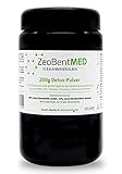 ZeoBent MED Detox-Pulver 200g im Violettglas, von Ärzten empfohlen, Apothekenqualität, Laboranalyse, zur Entgiftung und Entschlackung