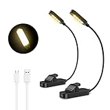 Brifit Leselampe Buch Klemme, [2 pack]USB Wiederaufladbare Buchlampe mit 8 LEDs, 3 Farbtemperatur Modi, Dimmbare Augenschutz Klemmlampe, 360° Flexibel Buchlampe für Nachtlesen, Büro, eBook, Reisen