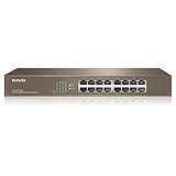 Tenda TEG1016D Gigabit Switch 16 Port Netzwerk Switch (Plug and Play, Metallgehäuse, Rackmount, lüfterlos) LAN Switch 16 Ports LAN Splitter LAN Verteiler Ethernet Switch