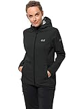 Jack Wolfskin Damen Northern Point Damen Atmungsaktiv Wasserabweisend Winddicht Outdoor Funktionsjacke Wanderjacke Softshelljacke, schwarz (black), L