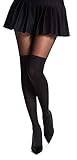 Romartex Damen Strumpfhose mit Overknees Muster 20/60 DEN, M, schwarz