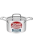 ﻿﻿Kochtopf Induktion 16 cm 20 JAHRE GARANTIE Premium Edelstahl – Topf Induktion für schnelles Kochen - Glasdeckel mit Entlüfter, alle Herdarten - Topf klein - Small Cooking Pot - Kleiner Kochtopf