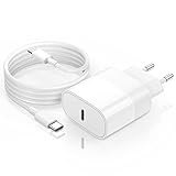 iPhone 13 Schnellladegerät, 20W USB C Ladegerät mit iPhone Ladekabel Original 2M, iPhone Netzteil Stecker mit Typ C Lightning Kabel for iPhone 14 Plus/13 Pro/13 Pro Max/12/11/SE/XS/8/7/6/iPad