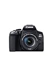 Canon EOS 850D DSLR Digitalkamera Gehäuse - mit Objektiv EF-S 18-55mm F4-5.6 IS STM (24,1 MP, 7,5 cm (3 Zoll) Display, APS-C Sensor, 45 AF-Kreuzsensoren, 4K, DIGIC 8, WLAN, Bluetooth) schwarz