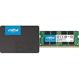 Crucial BX500 480 GB CT480BX500SSD1 bis zu 540 MB/s, interne SSD, 3D NAND, SATA, 2,5 Zoll, Schwarz & RAM CT8G4SFS824A 8GB DDR4 2400MHz CL17 Laptop Arbeitsspeicher