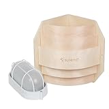 SULENO - Sauna Leuchte BELLA ECK, Saunalampe, Saunaleuchte aus Holz, Eckmontage, Saunazubehör, hitzebeständig, Sauna Blendschirm mit Fassung (ohne Anschlusskabel)