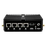 FANPEEC Lüfterloser Industrie Mini PC 4 LAN Desktop PC Windows 10 Pro 16GB RAM 256GB SSD Celeron J4125 Firewall Hardware VPN, Dualband WiFi, Bluetooth 4.0, COM, HDMI, SIM-Steckplatz, OPNsense