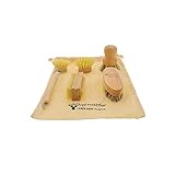 HOFMEISTER® Holz-Bürsten Set, 5-teilig, Gemüsebürste, Topfbürste, Spülbürste, Ersatzkopf, Nagelbürste, Fibre & Union Naturborsten, robust, bei hartnäckigem Schmutz, hygienische Buche