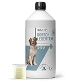 ReaVET Premium Dorschlebertran für Hunde & Katzen 1L – Naturrein in Lebensmittelqualität, Lebertran zum Barfen, Fischöl, Dorschöl mit Omega-3-Fettsäuren & Vitaminen, Barf Öl