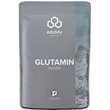 Glutamin Pulver von edubily® • Vegane Aminosäure aus Fermentation • Pures L Glutamin Pulver • Produkt der Kölner Liste® • Mit Dosierlöffel aus PLA • Im recyclebaren Beutel • 500 g